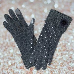 Gray/Polka Dot Touch less Gloves